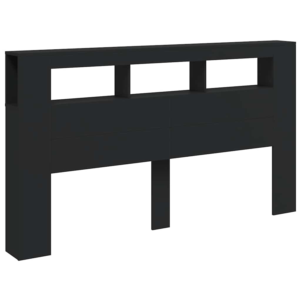 vidaXL LED-Kopfteil Schwarz 180x18,5x103,5 cm Holzwerkstoff