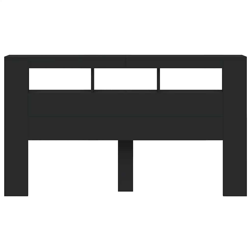 vidaXL LED-Kopfteil Schwarz 180x18,5x103,5 cm Holzwerkstoff