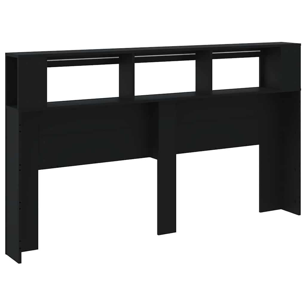 vidaXL LED-Kopfteil Schwarz 180x18,5x103,5 cm Holzwerkstoff