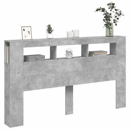 vidaXL LED-Kopfteil Betongrau 180x18,5x103,5 cm Holzwerkstoff