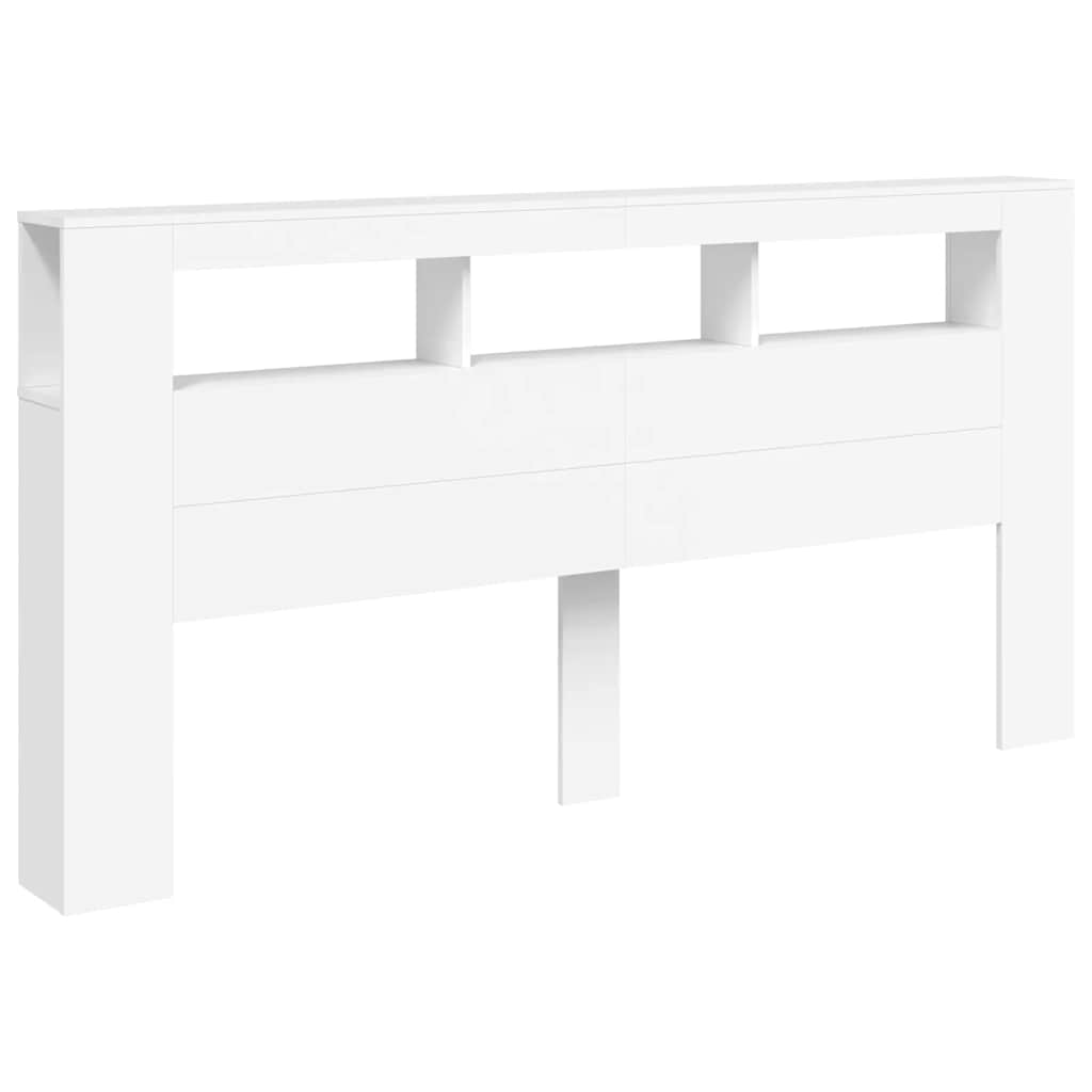 vidaXL LED-Kopfteil Weiß 200x18,5x103,5 cm Holzwerkstoff