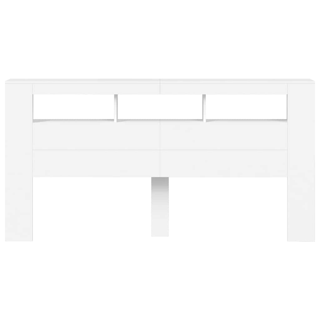 vidaXL LED-Kopfteil Weiß 200x18,5x103,5 cm Holzwerkstoff