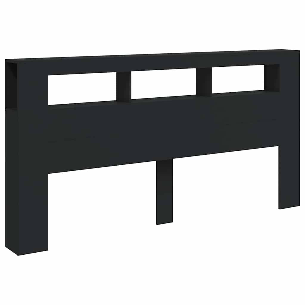 vidaXL LED-Kopfteil Schwarz 200x18,5x103,5 cm Holzwerkstoff