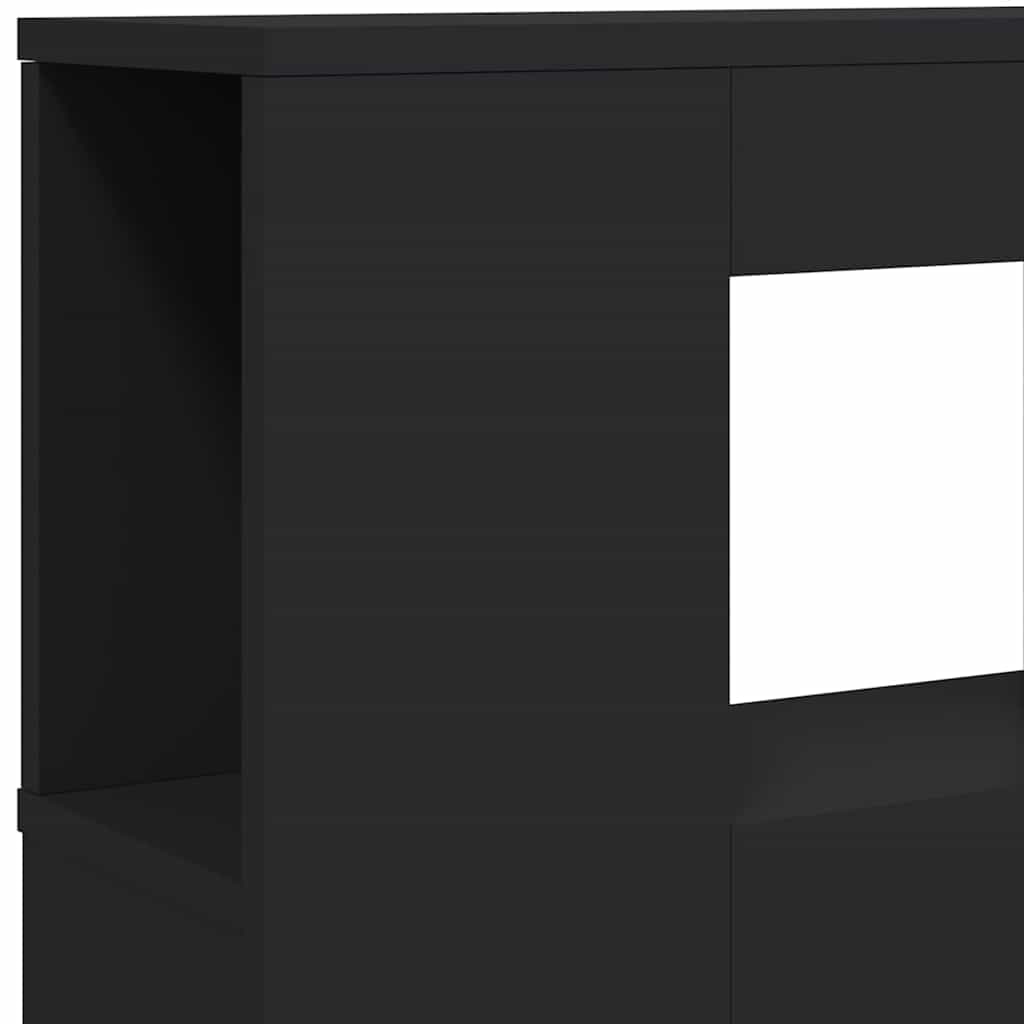 vidaXL LED-Kopfteil Schwarz 200x18,5x103,5 cm Holzwerkstoff