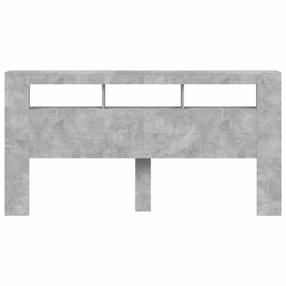 vidaXL LED-Kopfteil Betongrau 200x18,5x103,5 cm Holzwerkstoff