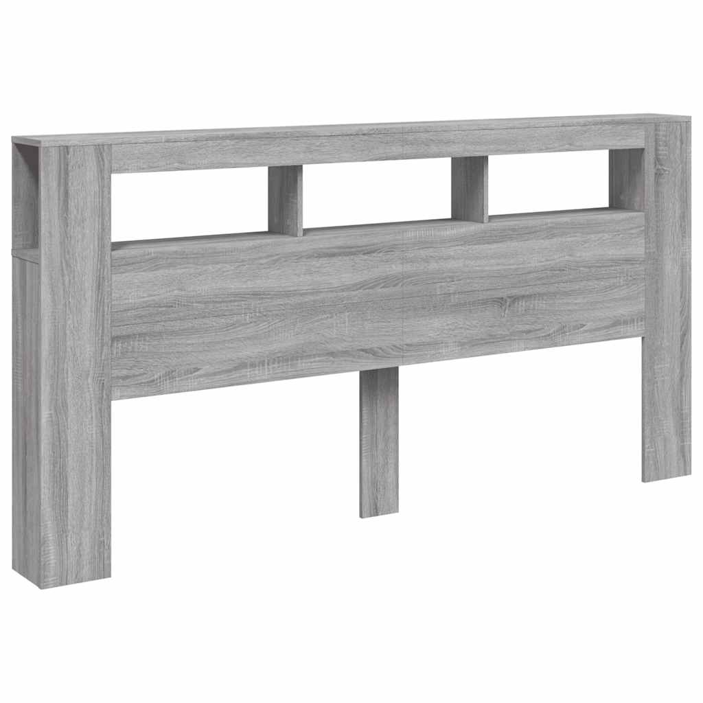 vidaXL LED-Kopfteil Grau Sonoma 200x18,5x103,5 cm Holzwerkstoff