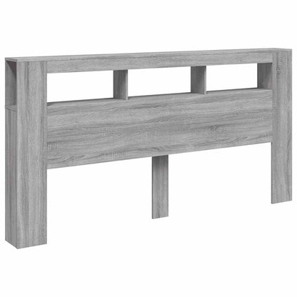vidaXL LED-Kopfteil Grau Sonoma 200x18,5x103,5 cm Holzwerkstoff