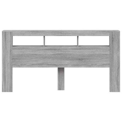 vidaXL LED-Kopfteil Grau Sonoma 200x18,5x103,5 cm Holzwerkstoff