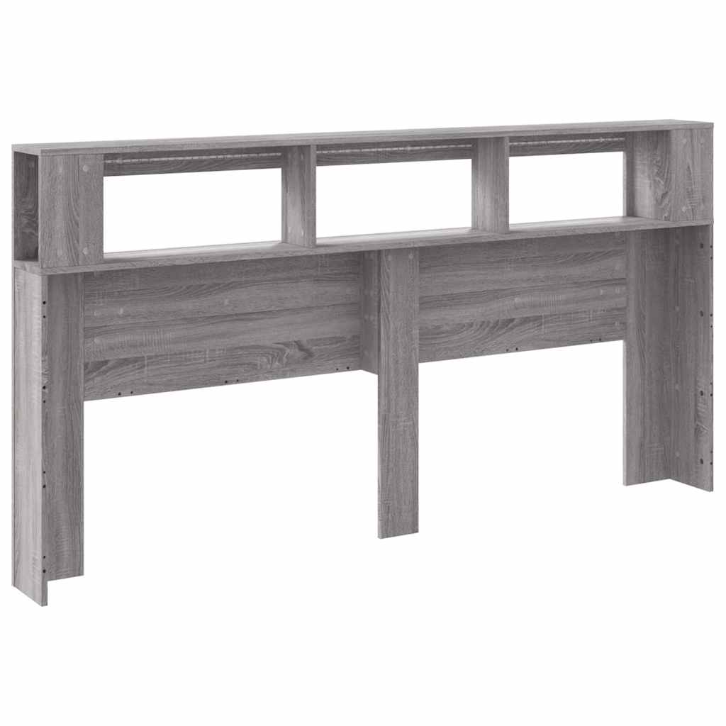 vidaXL LED-Kopfteil Grau Sonoma 200x18,5x103,5 cm Holzwerkstoff