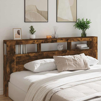 vidaXL LED-Kopfteil Räuchereiche 220x18,5x103,5 cm Holzwerkstoff