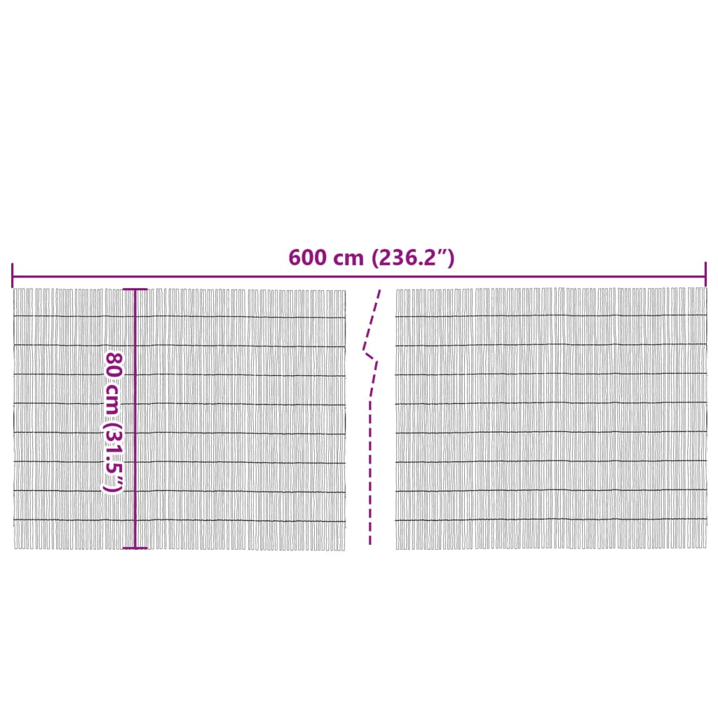 vidaXL Gartenzaun 600x80 cm Schilf