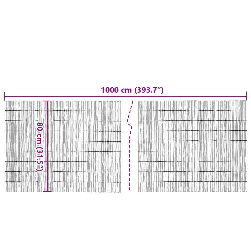vidaXL Gartenzaun 1000x80 cm Schilf