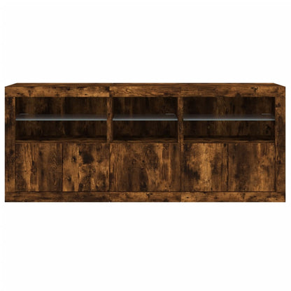 vidaXL Sideboard mit LED-Leuchten Räuchereiche 162x37x67 cm