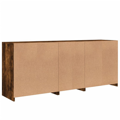 vidaXL Sideboard mit LED-Leuchten Räuchereiche 162x37x67 cm