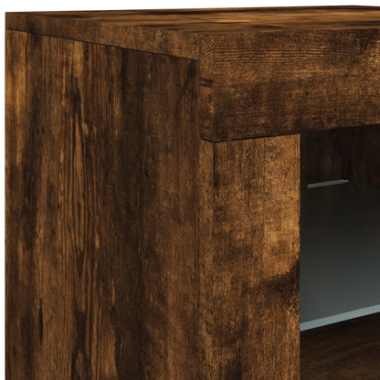 vidaXL Sideboard mit LED-Leuchten Räuchereiche 162x37x67 cm