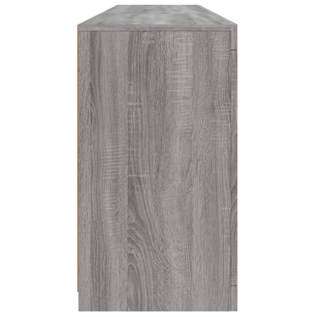 vidaXL Buffet avec lumières LED Gris Sonoma 162x37x67 cm