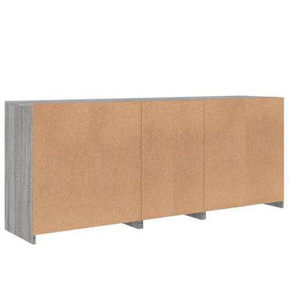 vidaXL Buffet avec lumières LED Gris Sonoma 162x37x67 cm