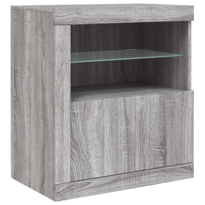 vidaXL Buffet avec lumières LED Gris Sonoma 162x37x67 cm