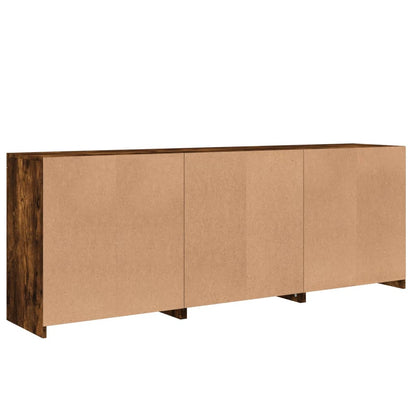 vidaXL Sideboard mit LED-Leuchten Räuchereiche 181,5x37x67 cm