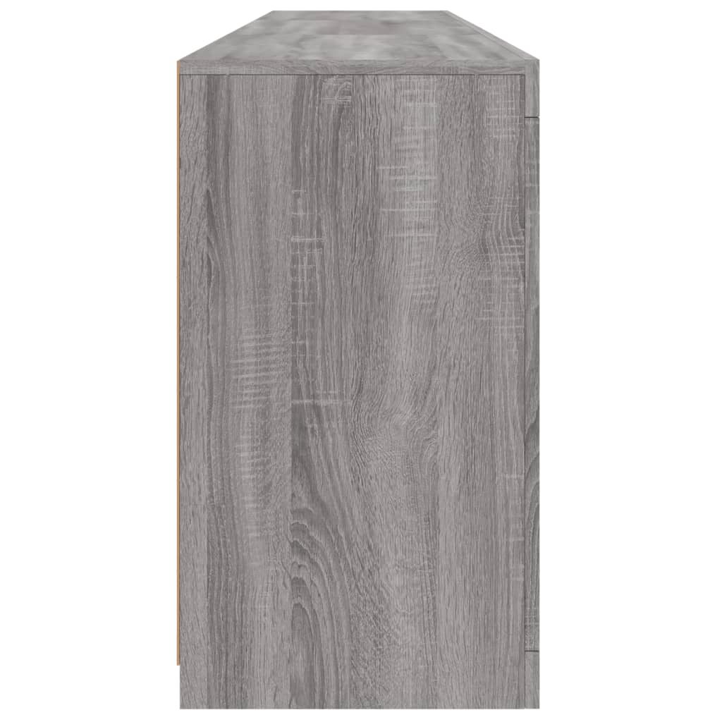 vidaXL Sideboard mit LED-Leuchten Grau Sonoma 181,5x37x67 cm