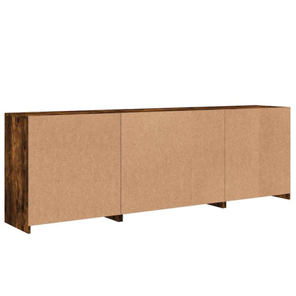 vidaXL Sideboard mit LED-Leuchten Räuchereiche 202x37x67 cm