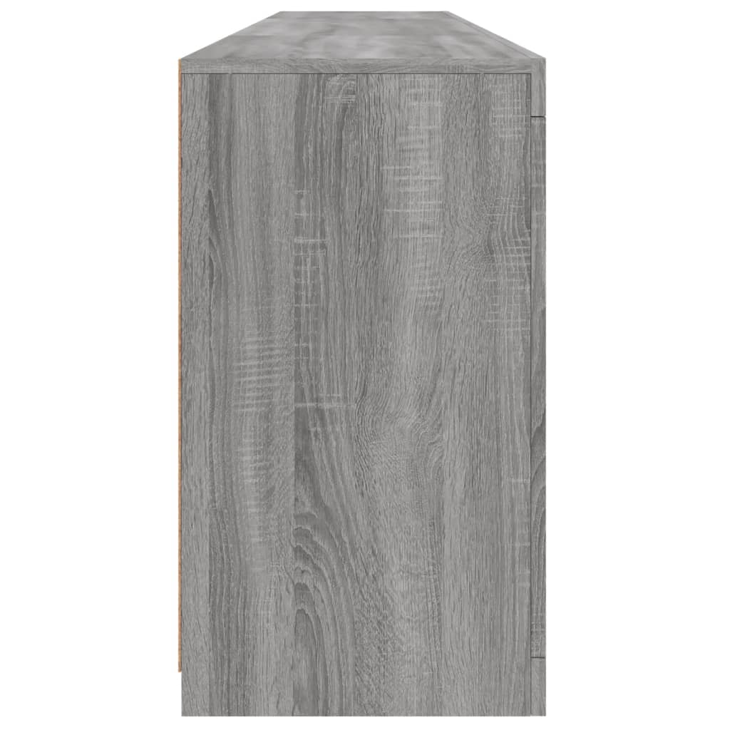 vidaXL Buffet avec lumières LED gris Sonoma 202x37x67 cm