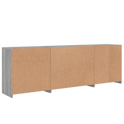 vidaXL Buffet avec lumières LED gris Sonoma 202x37x67 cm