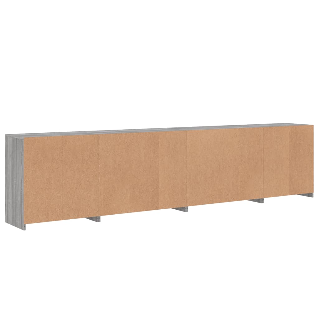vidaXL Sideboard mit LED-Leuchten Grau Sonoma 283x37x67 cm