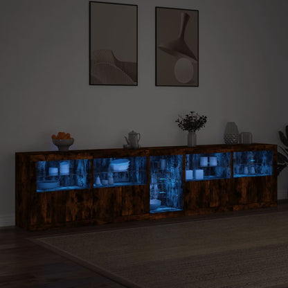 vidaXL Sideboard mit LED-Leuchten Räuchereiche 283x37x67 cm