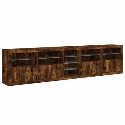 vidaXL Sideboard mit LED-Leuchten Räuchereiche 283x37x67 cm