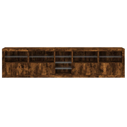 vidaXL Sideboard mit LED-Leuchten Räuchereiche 283x37x67 cm