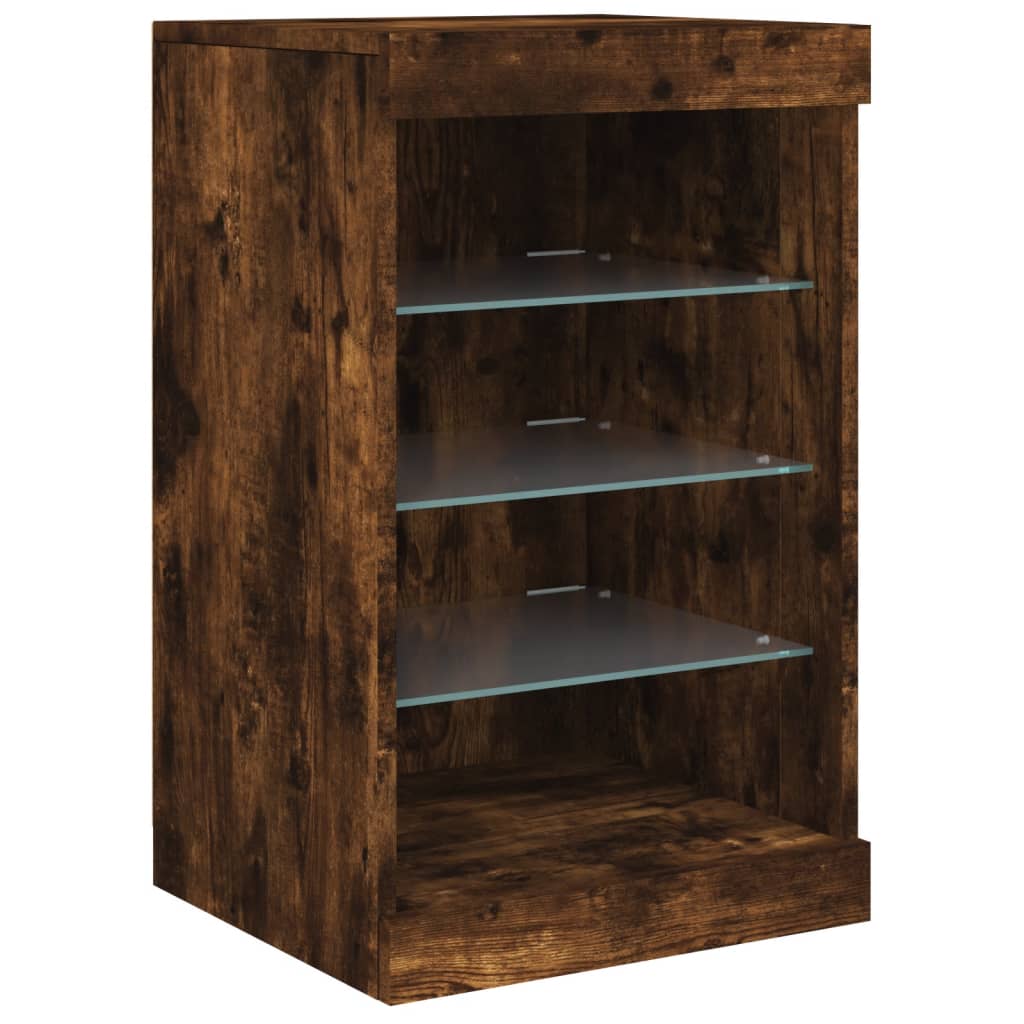 vidaXL Sideboard mit LED-Leuchten Räuchereiche 162x37x67 cm