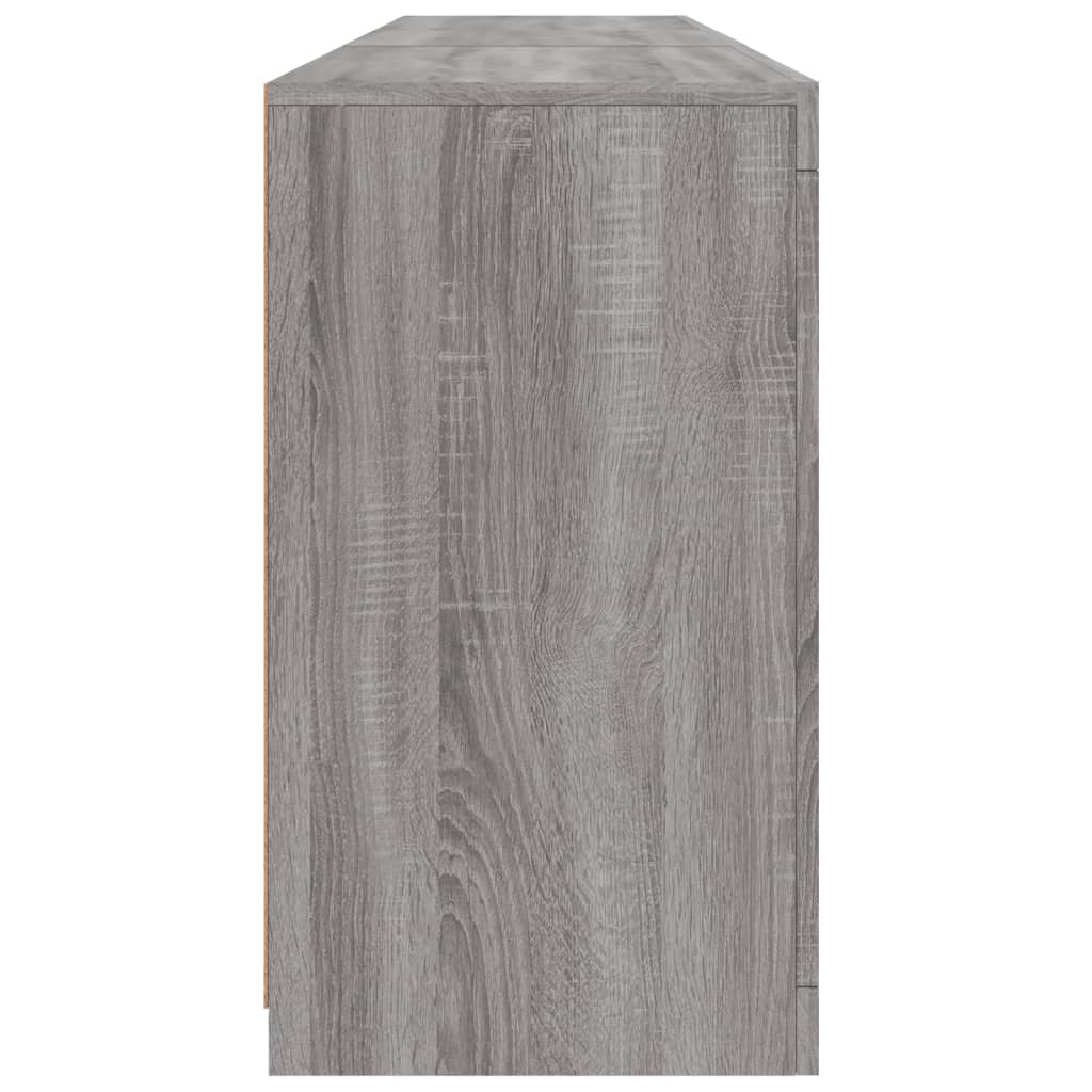 vidaXL Buffet avec lumières LED gris Sonoma 162x37x67 cm