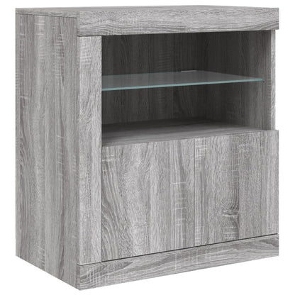 vidaXL Buffet avec lumières LED gris Sonoma 162x37x67 cm