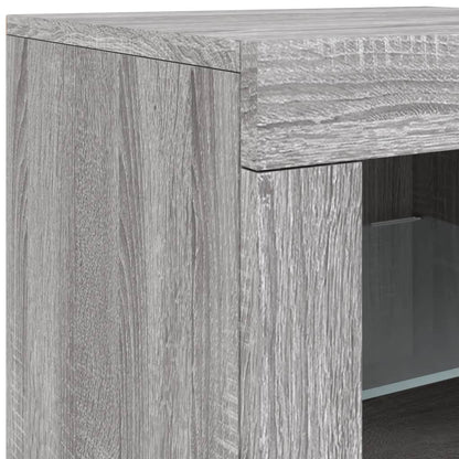 vidaXL Buffet avec lumières LED gris Sonoma 162x37x67 cm