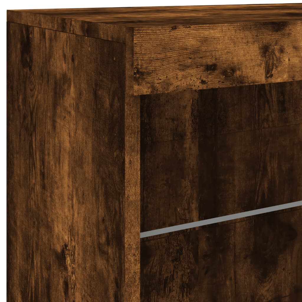 vidaXL Sideboard mit LED-Leuchten Räuchereiche 181,5x37x67 cm