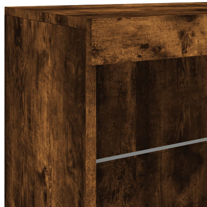 vidaXL Sideboard mit LED-Leuchten Räuchereiche 181,5x37x67 cm