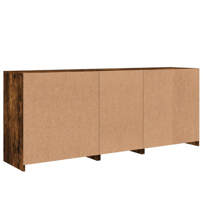 vidaXL Sideboard mit LED-Leuchten Räuchereiche 181,5x37x67 cm