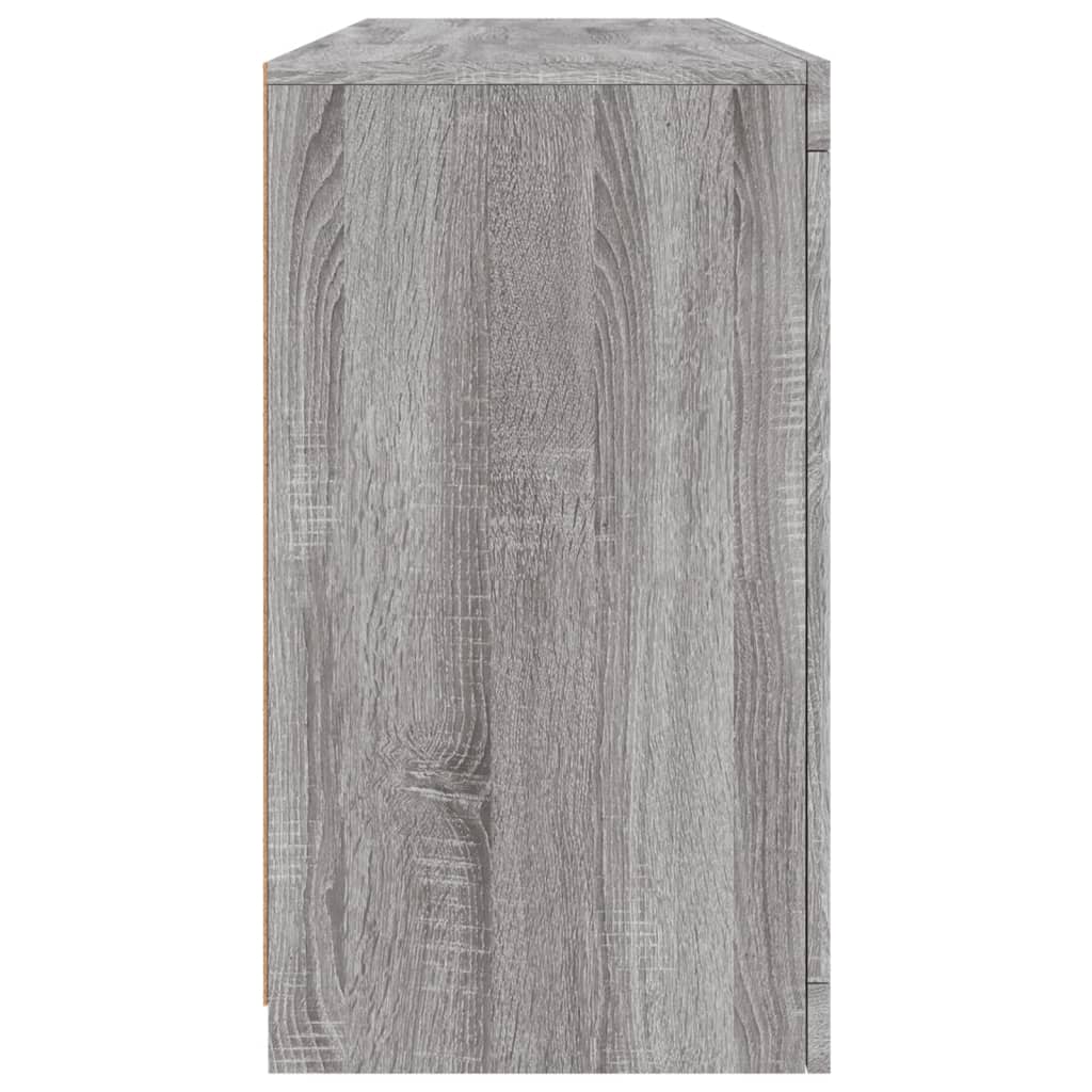 vidaXL Buffet avec lumières LED Gris Sonoma 142,5x37x67 cm