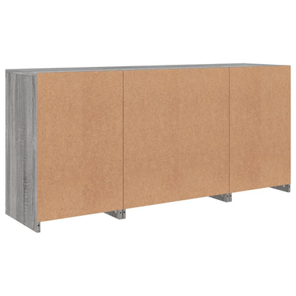 vidaXL Buffet avec lumières LED Gris Sonoma 142,5x37x67 cm