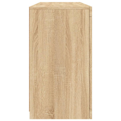 vidaXL Sideboard mit LED-Leuchten Sonoma-Eiche 142,5x37x67 cm