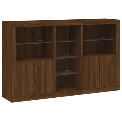 vidaXL Buffet avec lumières LED Chêne marron 162x37x100 cm