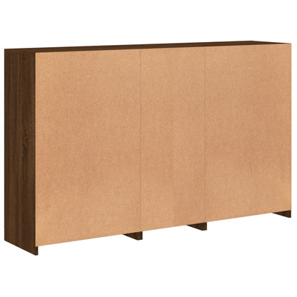vidaXL Buffet avec lumières LED Chêne marron 162x37x100 cm
