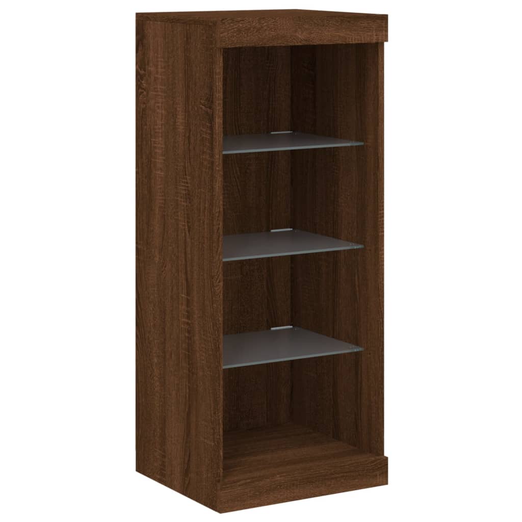 vidaXL Buffet avec lumières LED Chêne marron 162x37x100 cm