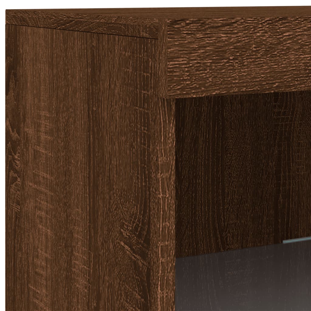 vidaXL Buffet avec lumières LED Chêne marron 162x37x100 cm