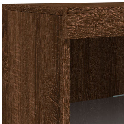 vidaXL Buffet avec lumières LED Chêne marron 162x37x100 cm