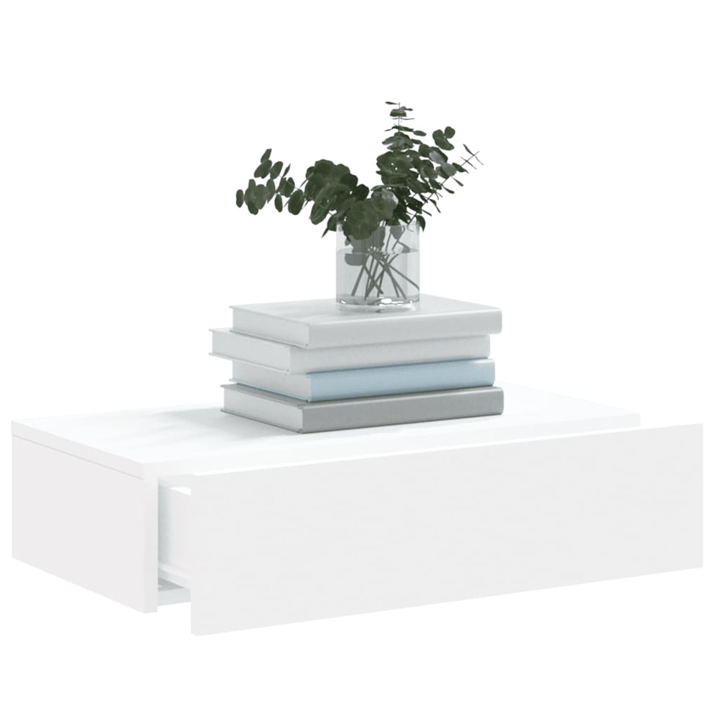 vidaXL TV-Schrank mit LED-Leuchten Weiß 60x35x15,5 cm
