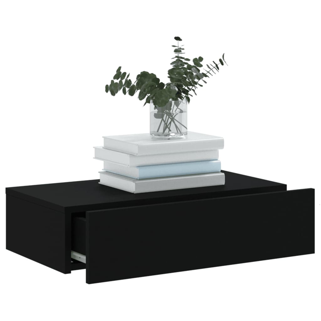 vidaXL TV-Schrank mit LED-Leuchten Schwarz 60x35x15,5 cm