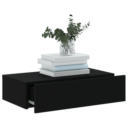 vidaXL TV-Schrank mit LED-Leuchten Schwarz 60x35x15,5 cm