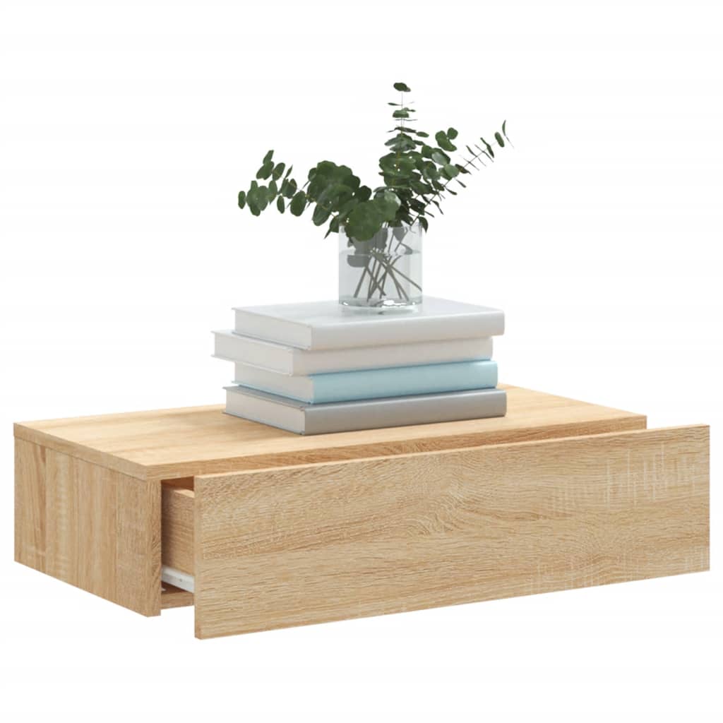 vidaXL TV-Schrank mit LED-Leuchten Sonoma-Eiche 60x35x15,5 cm